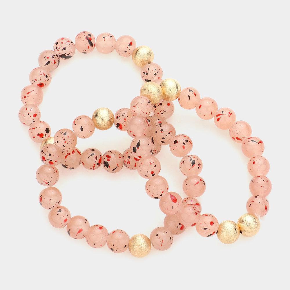 3PCS - Paint Splash Beaded Stretch Bracelets - Jewelry Store by Erik Rayo