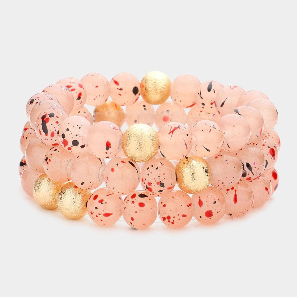 3PCS - Paint Splash Beaded Stretch Bracelets - Jewelry Store by Erik Rayo