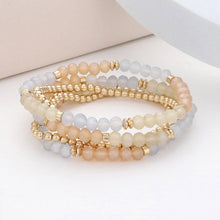 Load image into Gallery viewer, Silver 5PCS  Faceted Beaded Stretch Multi Layered Bracelets
