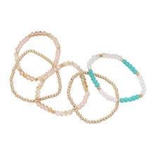 Load image into Gallery viewer, Turquoise 5PCS - Faceted Beaded Stretch Multi Layered Bracelets
