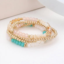 Load image into Gallery viewer, Turquoise 5PCS - Faceted Beaded Stretch Multi Layered Bracelets
