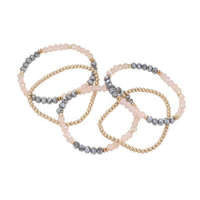 Load image into Gallery viewer, Silver 5PCS  Faceted Beaded Stretch Multi Layered Bracelets
