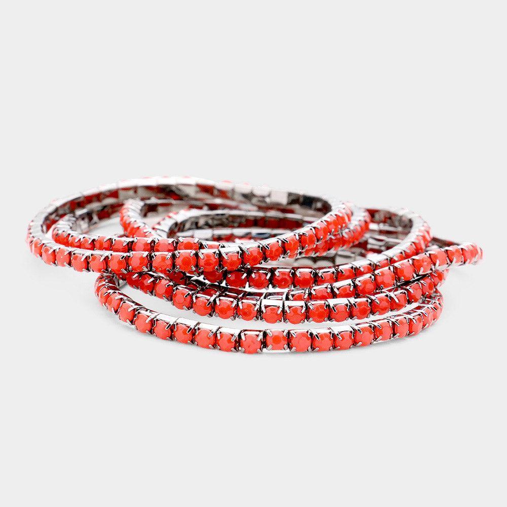 Hematite 6PCS Multi Layered Beaded Stretch Bracelet - Jewelry Store by Erik Rayo