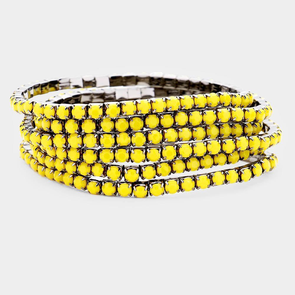 Hematite 6PCS Multi Layered Beaded Stretch Bracelet - Jewelry Store by Erik Rayo