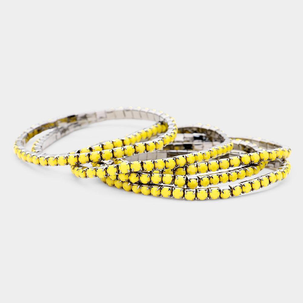 Hematite 6PCS Multi Layered Beaded Stretch Bracelet - Jewelry Store by Erik Rayo