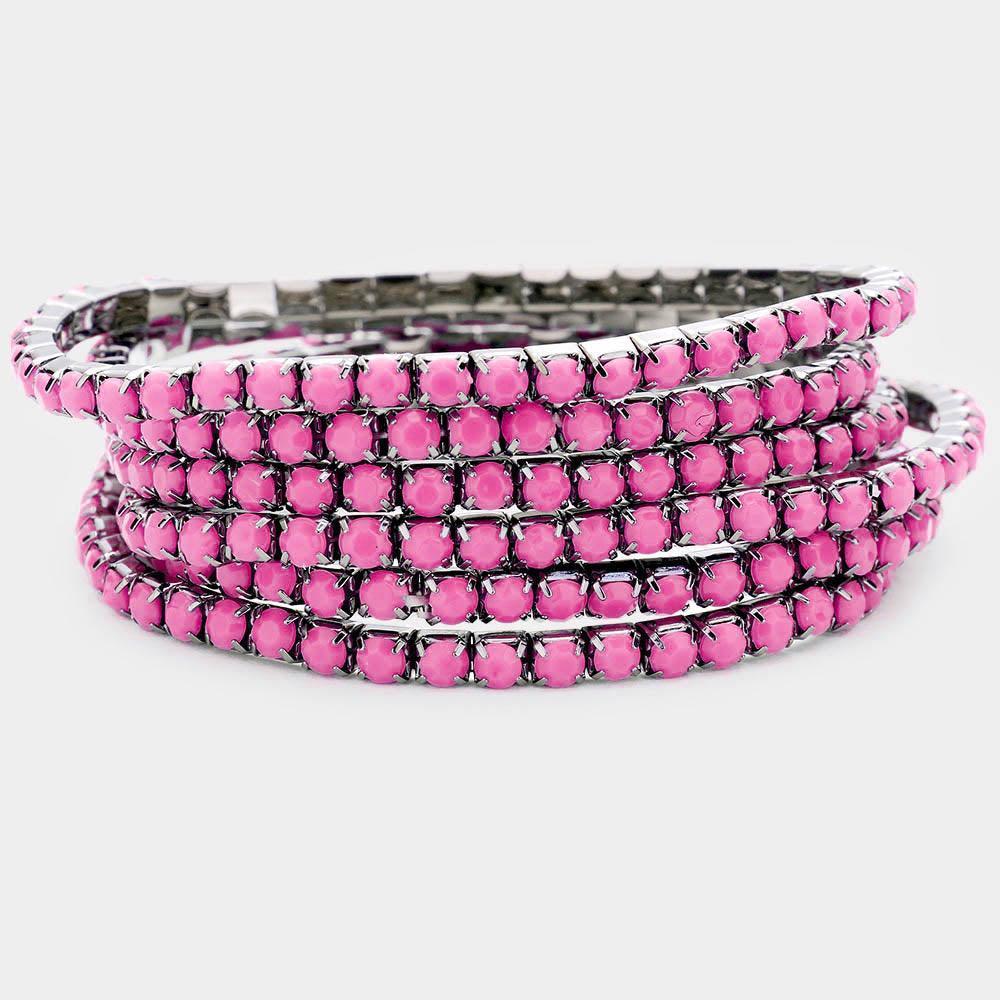 Hematite 6PCS Multi Layered Beaded Stretch Bracelet - Jewelry Store by Erik Rayo