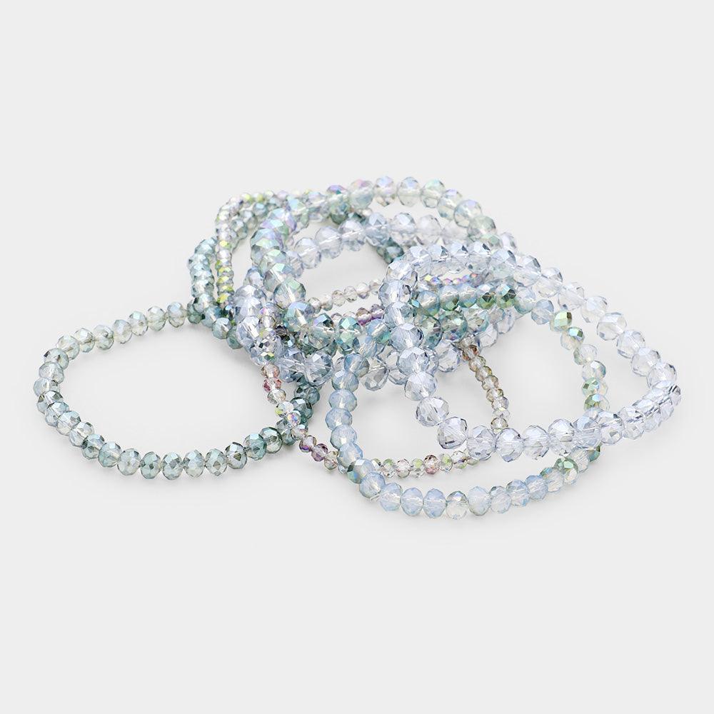 9PCS - Faceted Bead Stretch Bracelets - Jewelry Store by Erik Rayo