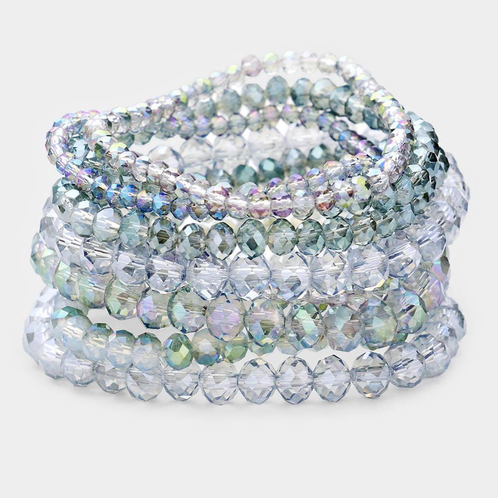 9PCS - Faceted Bead Stretch Bracelets - Jewelry Store by Erik Rayo