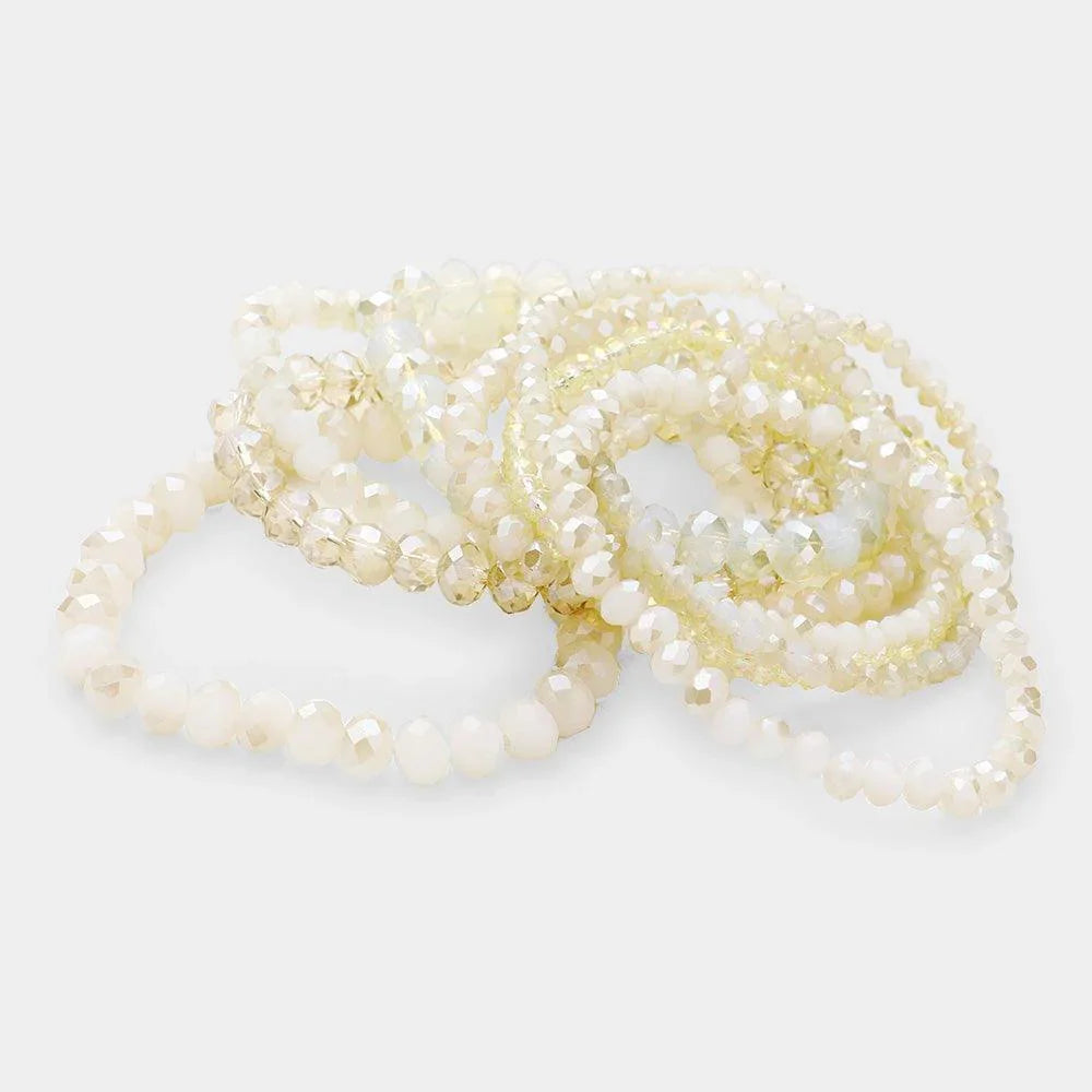 9PCS - Faceted Bead Stretch Bracelets - Jewelry Store by Erik Rayo