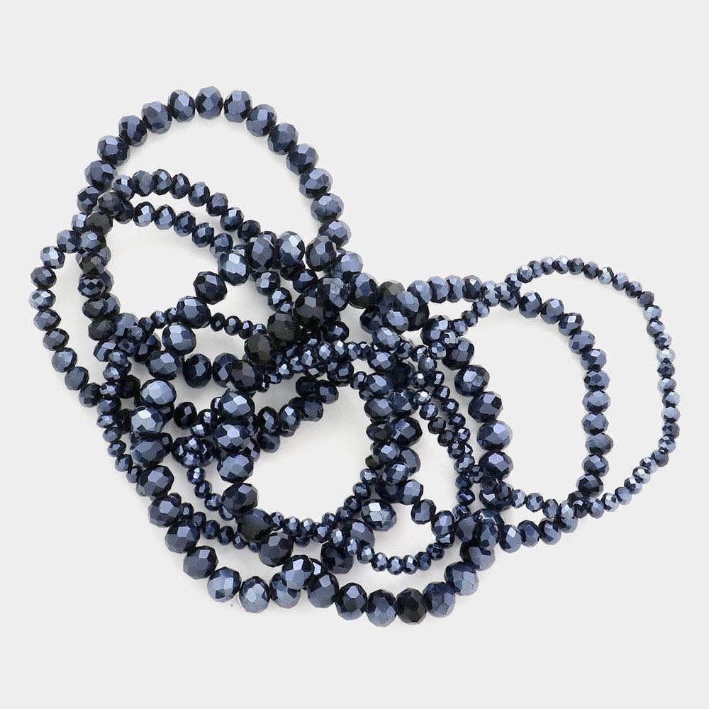 9PCS - Faceted Bead Stretch Bracelets - Jewelry Store by Erik Rayo