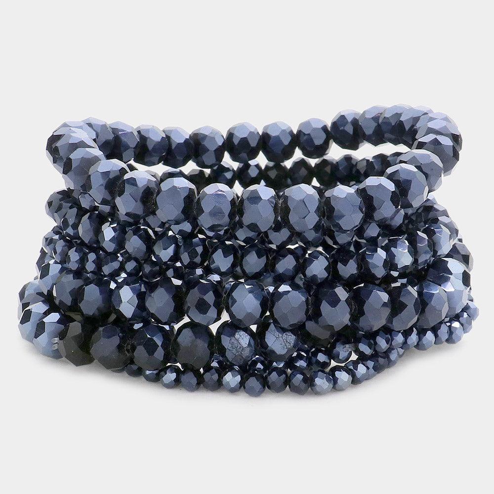 9PCS - Faceted Bead Stretch Bracelets - Jewelry Store by Erik Rayo