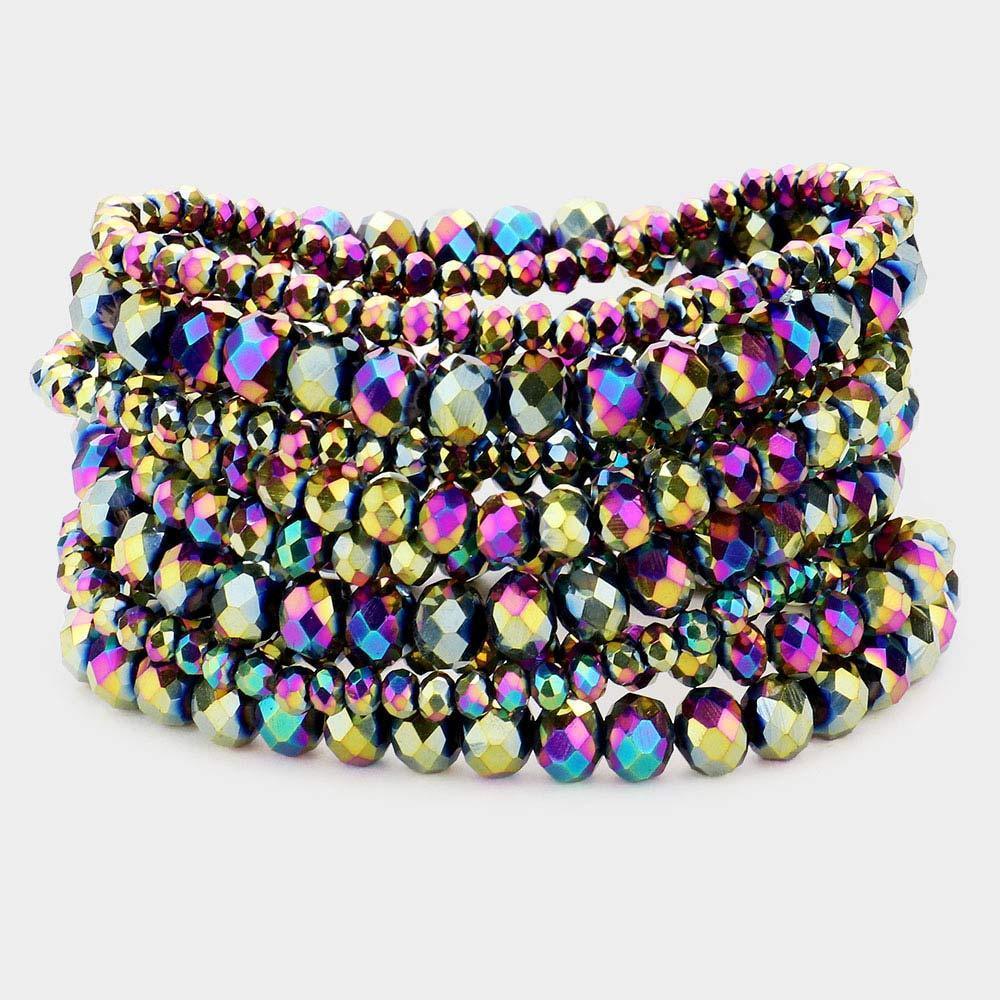 9PCS - Faceted Bead Stretch Bracelets - Jewelry Store by Erik Rayo