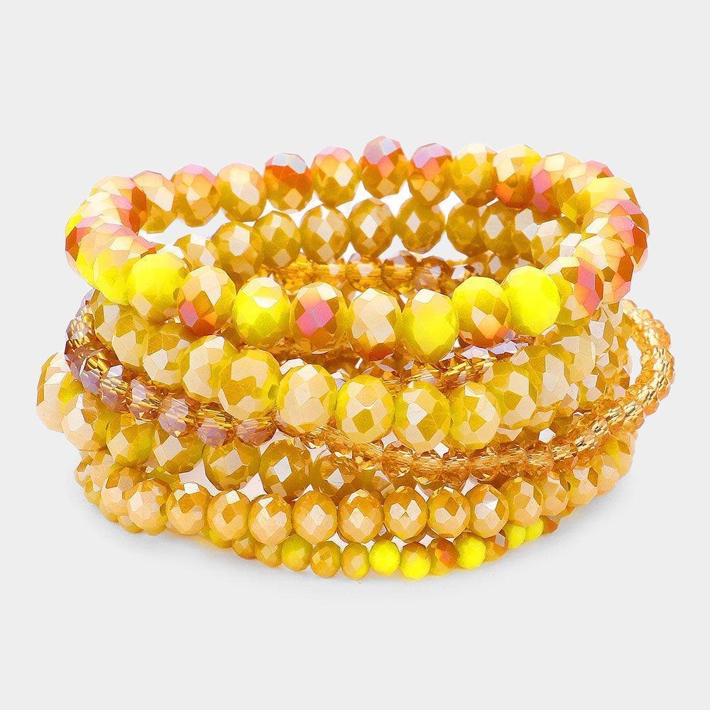 9PCS - Faceted Bead Stretch Bracelets - Jewelry Store by Erik Rayo