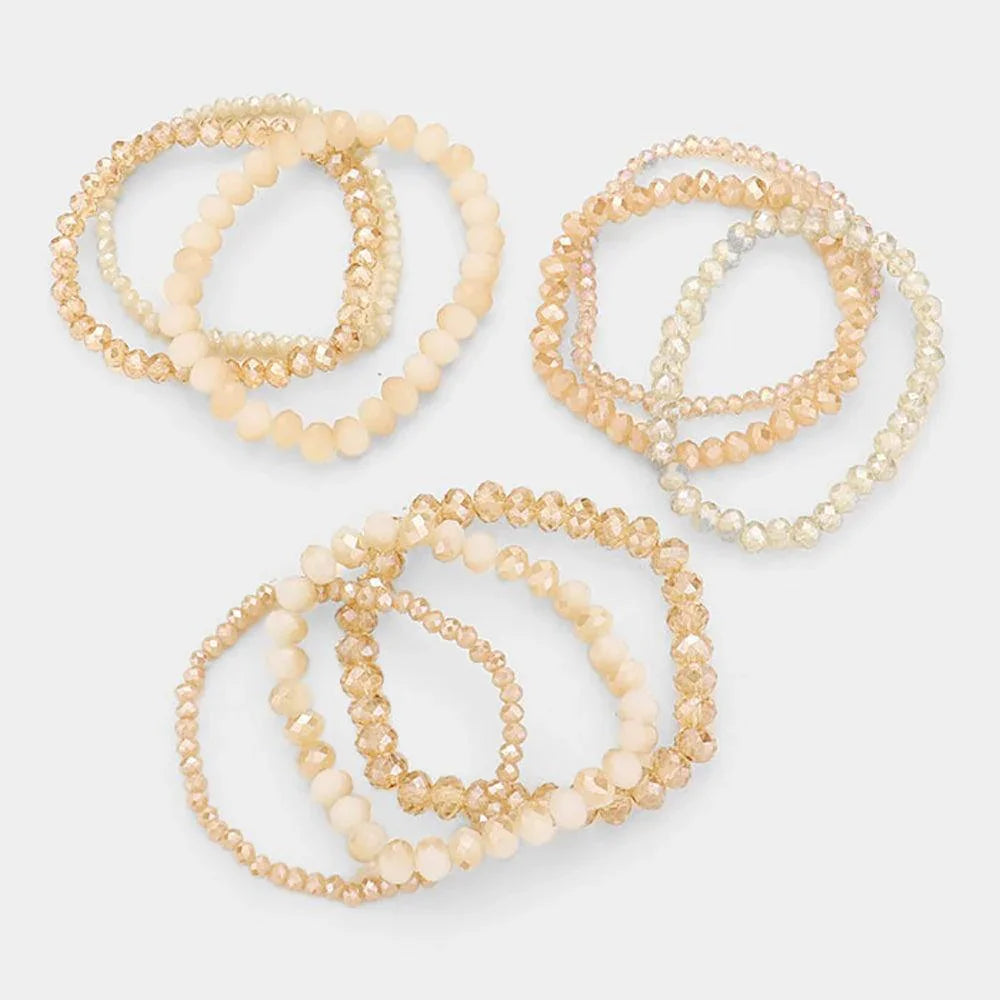 9PCS - Faceted Bead Stretch Bracelets - Jewelry Store by Erik Rayo