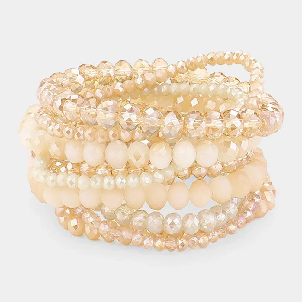 9PCS - Faceted Bead Stretch Bracelets - Jewelry Store by Erik Rayo