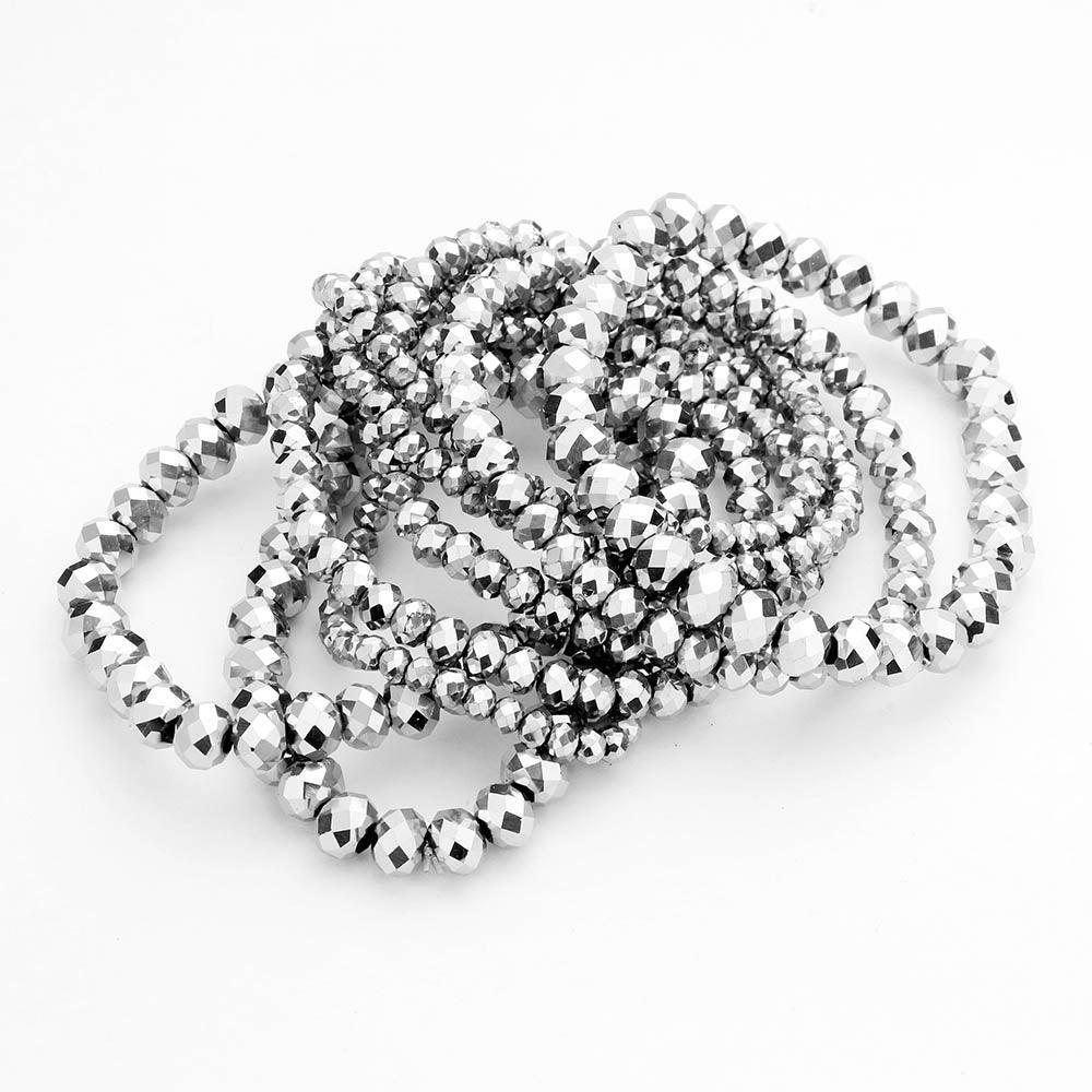 9PCS - Faceted Bead Stretch Bracelets - Jewelry Store by Erik Rayo