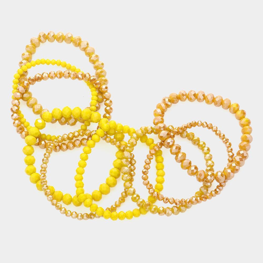 9PCS - Faceted Bead Stretch Bracelets - Jewelry Store by Erik Rayo