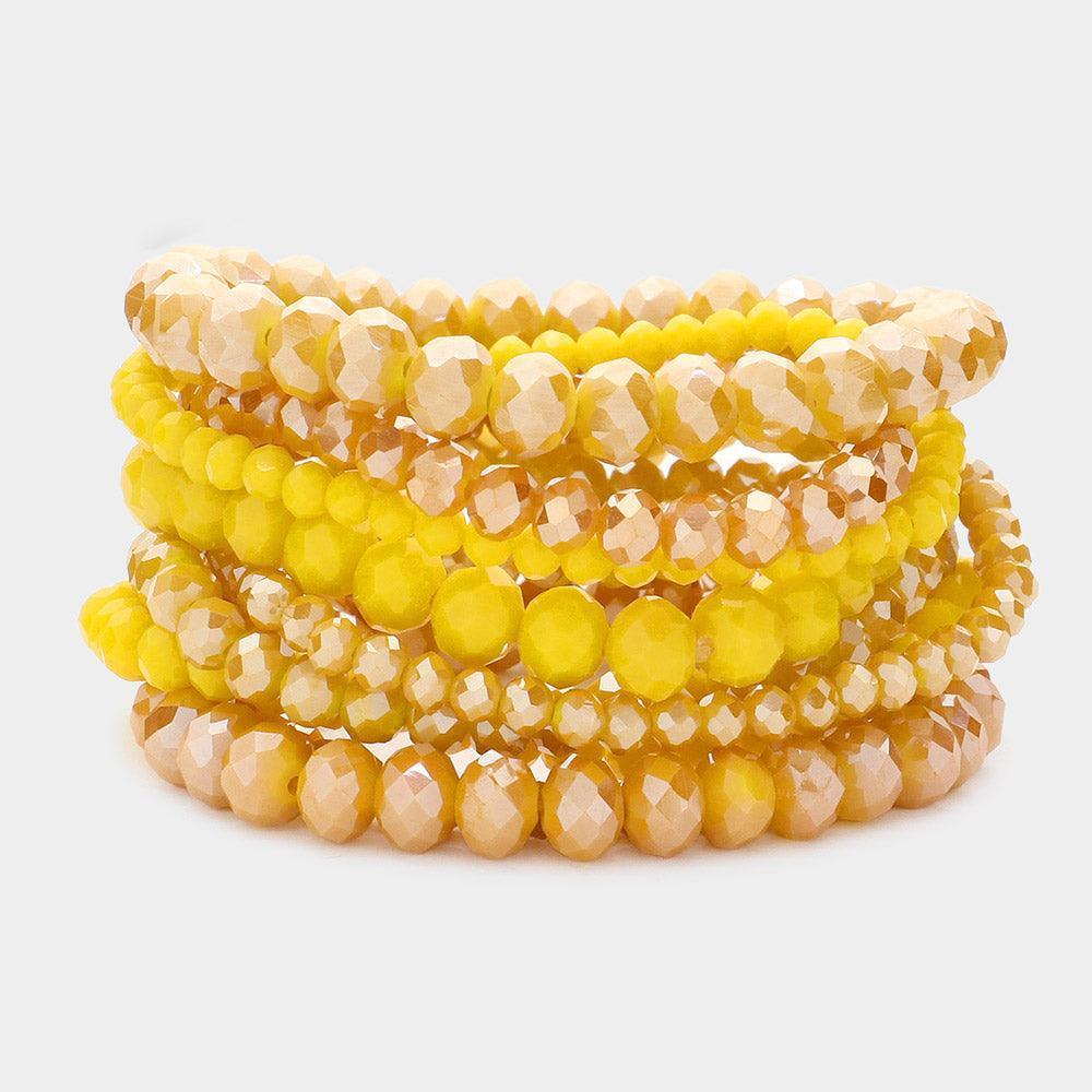 9PCS - Faceted Bead Stretch Bracelets - Jewelry Store by Erik Rayo