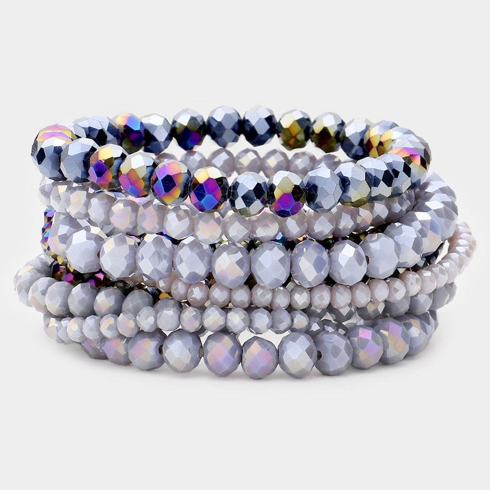 9PCS - Faceted Bead Stretch Bracelets - Jewelry Store by Erik Rayo