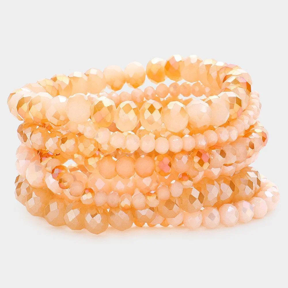9PCS - Faceted Bead Stretch Bracelets - Jewelry Store by Erik Rayo