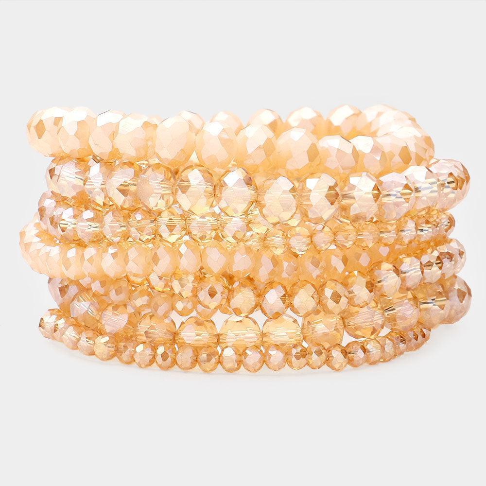 9PCS - Faceted Bead Stretch Bracelets - Jewelry Store by Erik Rayo