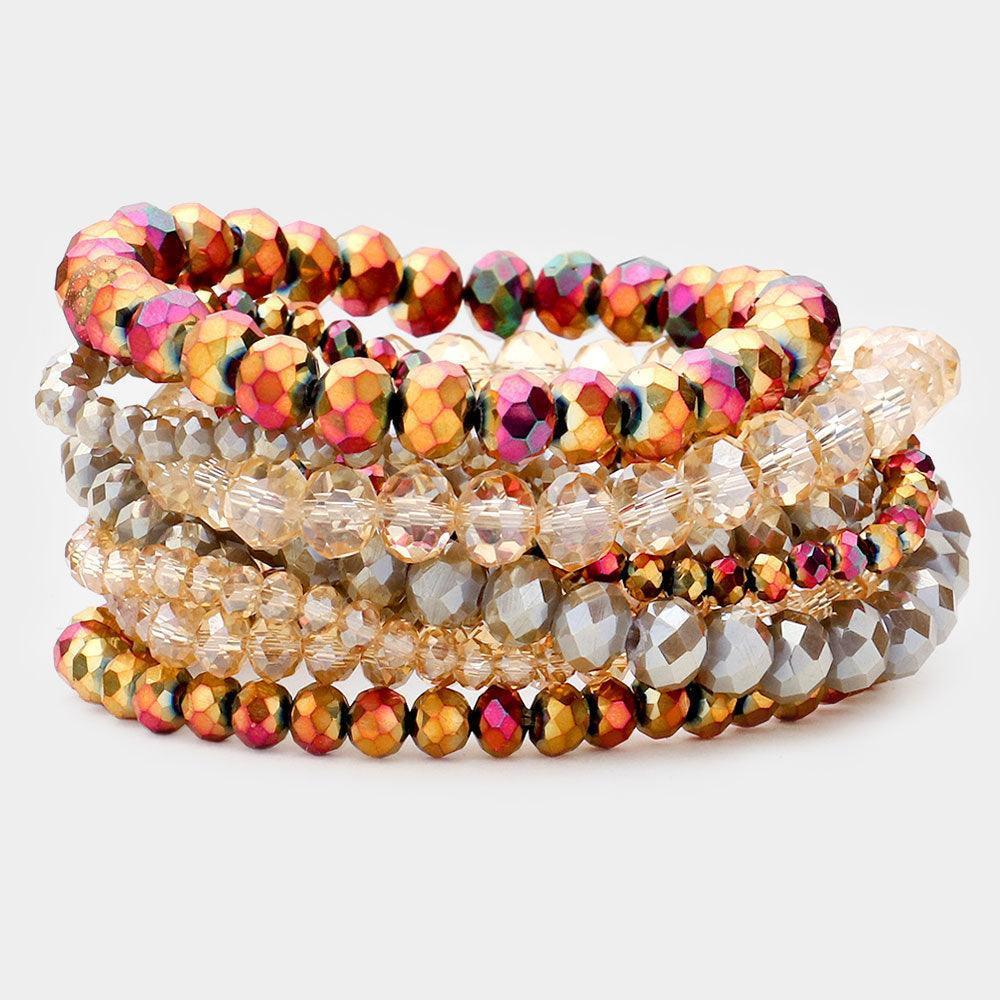 9PCS - Faceted Bead Stretch Bracelets - Jewelry Store by Erik Rayo