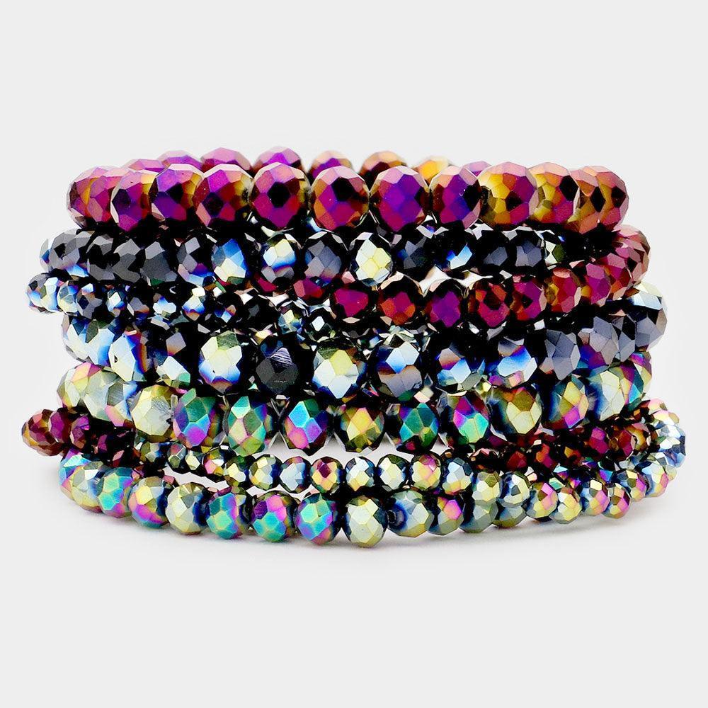 9PCS - Faceted Bead Stretch Bracelets - Jewelry Store by Erik Rayo