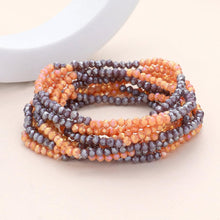 Load image into Gallery viewer, Brown 10PCS - Faceted Beaded Multi Layered Stretch Bracelets
