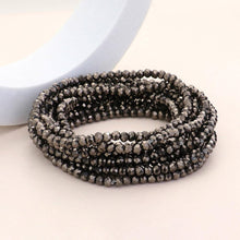 Load image into Gallery viewer, Black 10PCS  Faceted Beaded Multi Layered Stretch Bracelets
