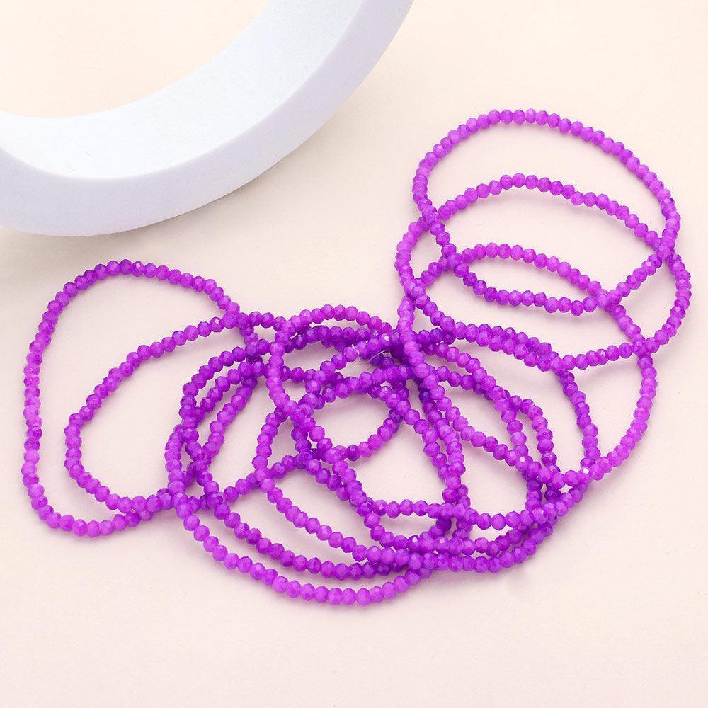 10PCS - Faceted Beaded Multi Layered Stretch Bracelets - Jewelry Store by Erik Rayo
