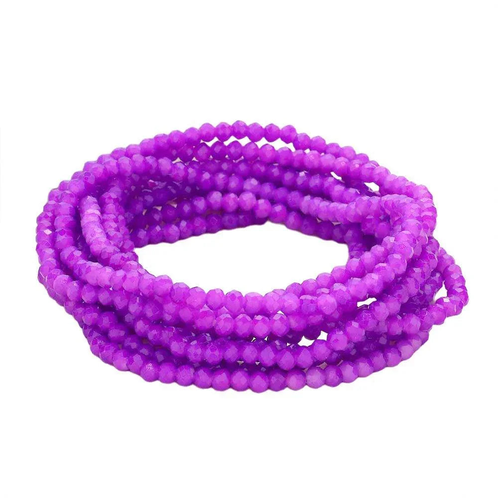 10PCS - Faceted Beaded Multi Layered Stretch Bracelets - Jewelry Store by Erik Rayo