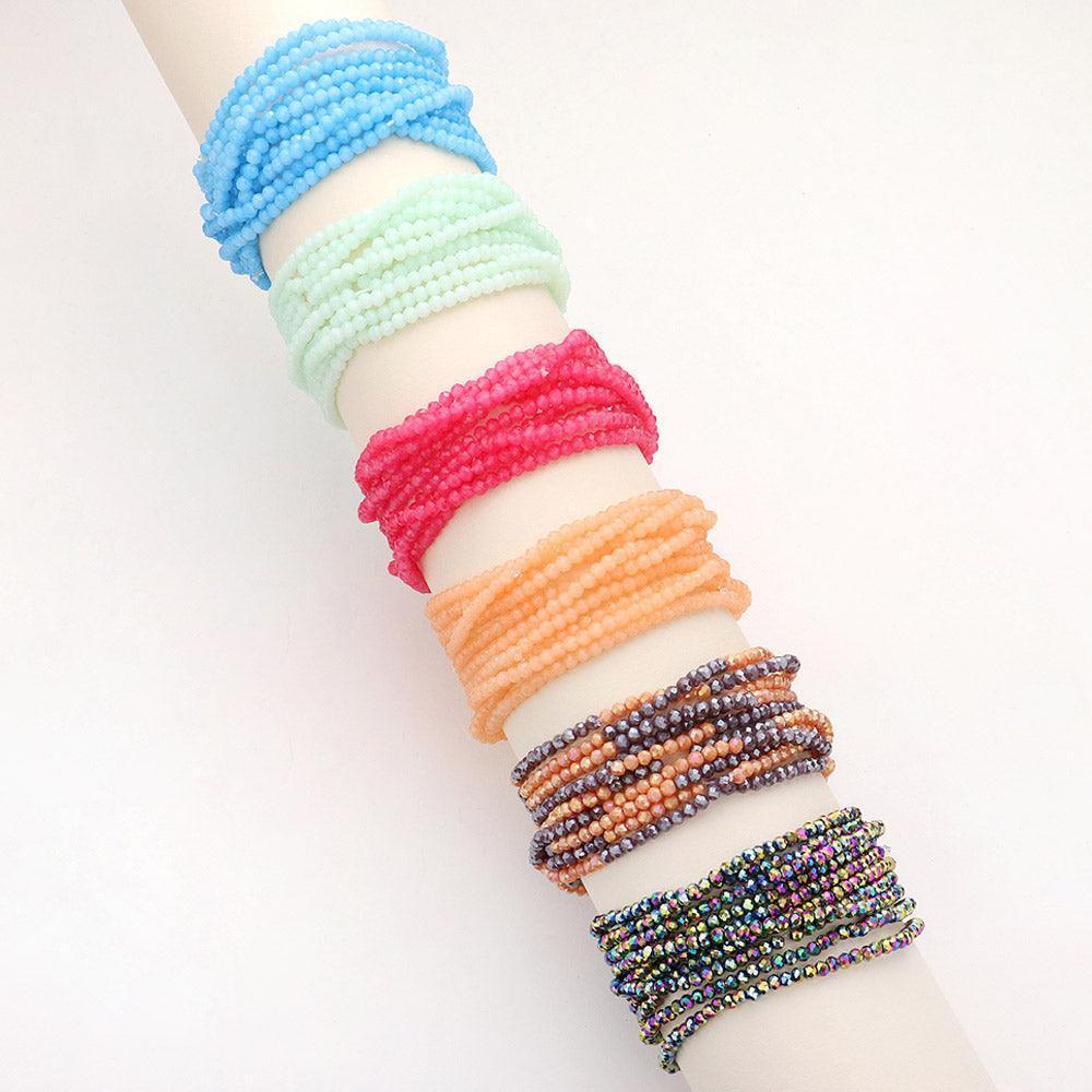 10PCS - Faceted Beaded Multi Layered Stretch Bracelets - Jewelry Store by Erik Rayo
