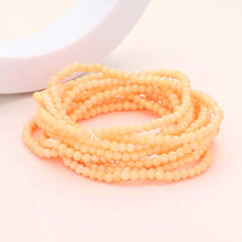 Load image into Gallery viewer, Ivory 10PCS - Faceted Beaded Multi Layered Stretch Bracelets
