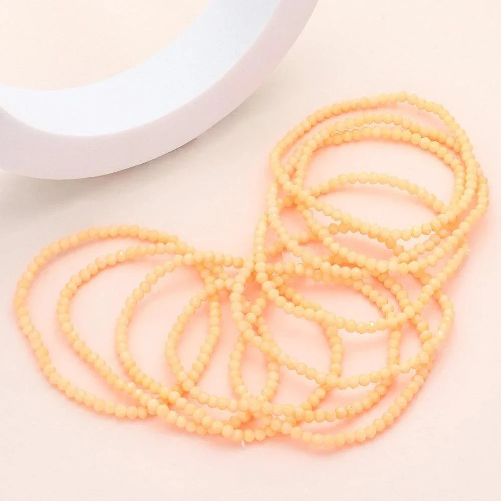 10PCS - Faceted Beaded Multi Layered Stretch Bracelets - Jewelry Store by Erik Rayo