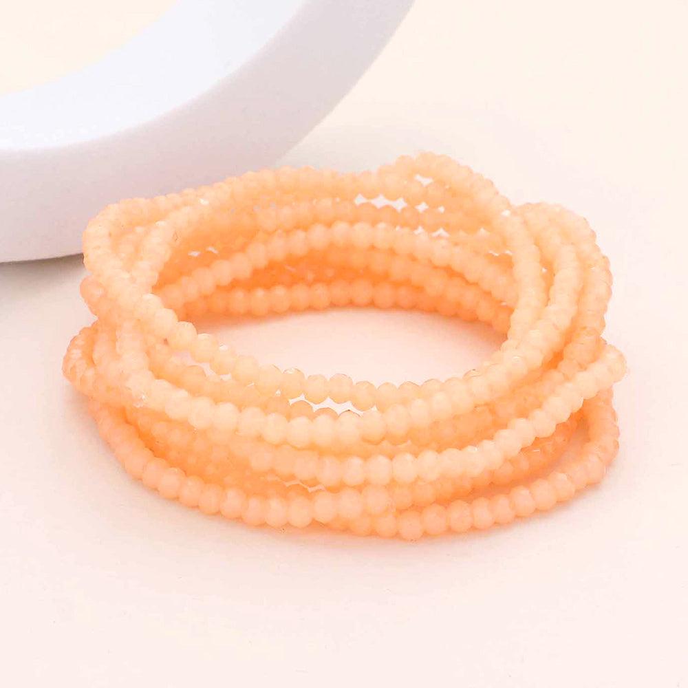 10PCS - Faceted Beaded Multi Layered Stretch Bracelets