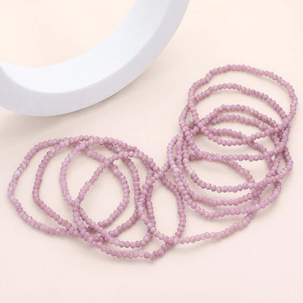 10PCS - Faceted Beaded Multi Layered Stretch Bracelets - Jewelry Store by Erik Rayo