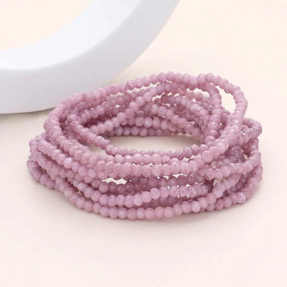 10PCS - Faceted Beaded Multi Layered Stretch Bracelets - Jewelry Store by Erik Rayo