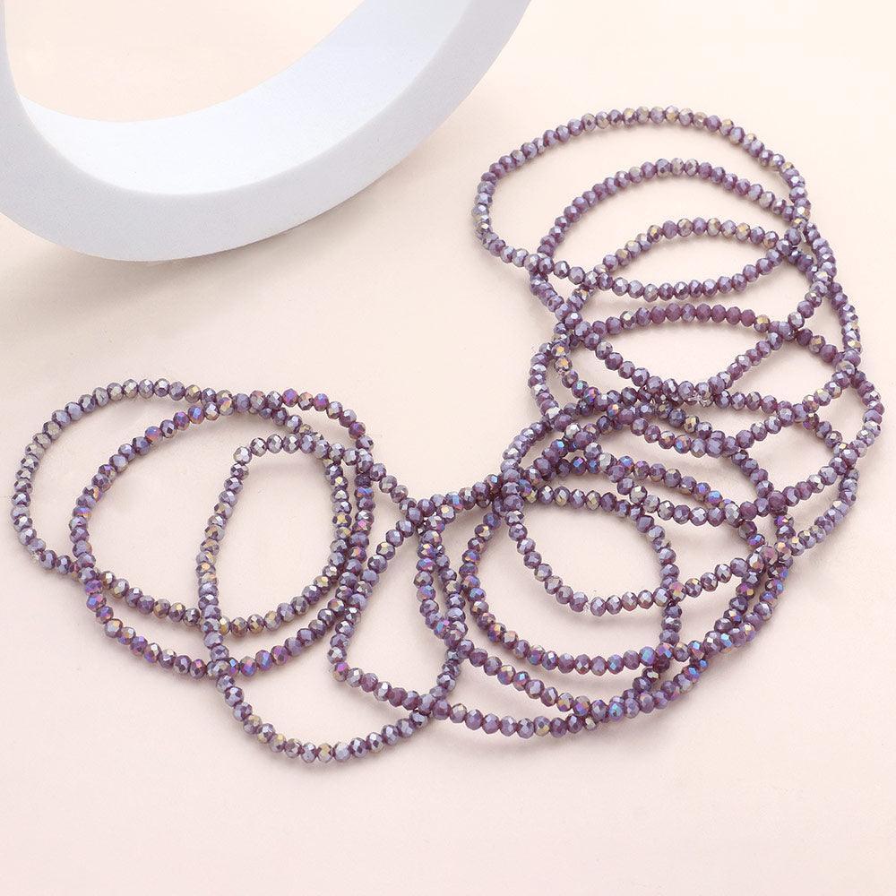 10PCS - Faceted Beaded Multi Layered Stretch Bracelets - Jewelry Store by Erik Rayo