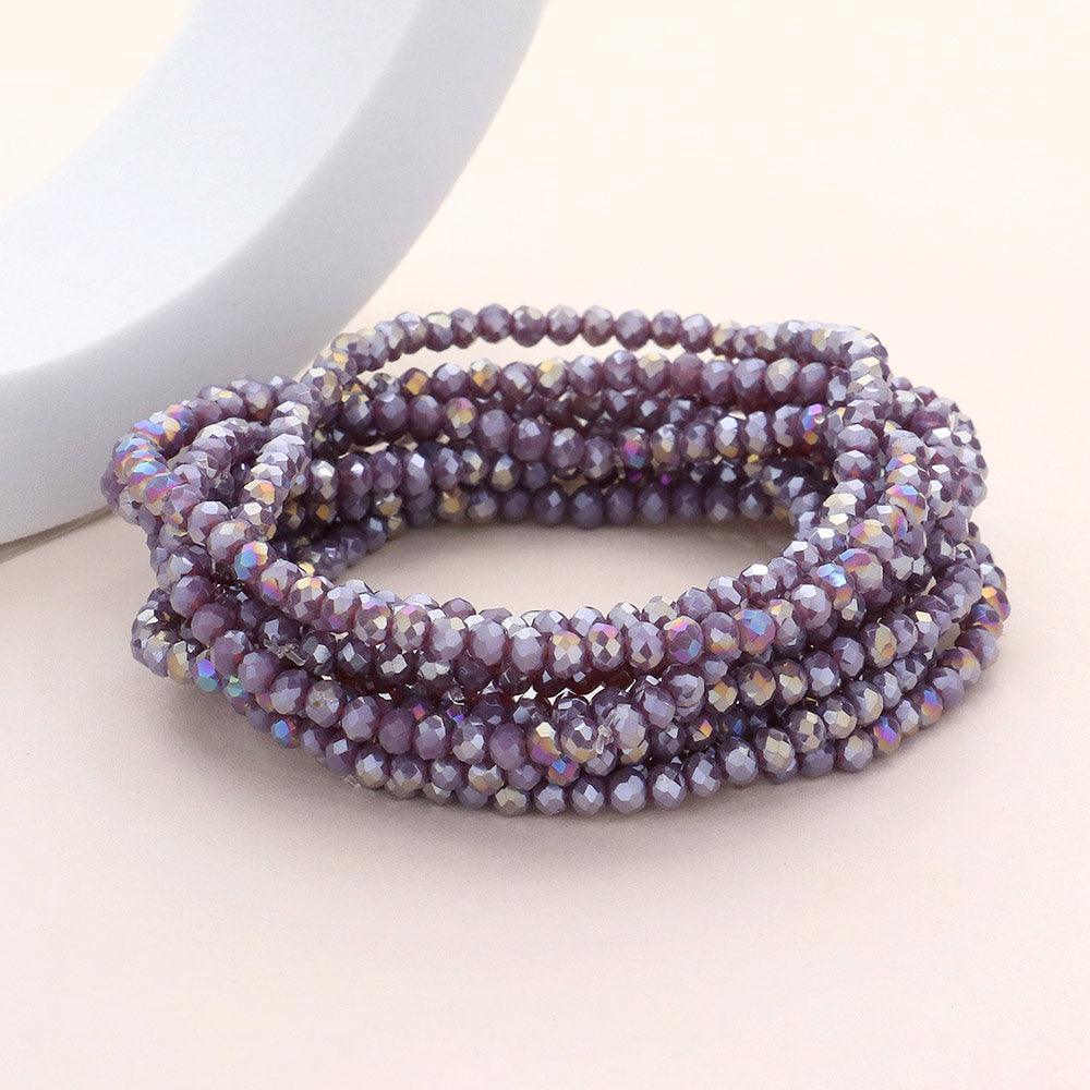 10PCS - Faceted Beaded Multi Layered Stretch Bracelets - Jewelry Store by Erik Rayo