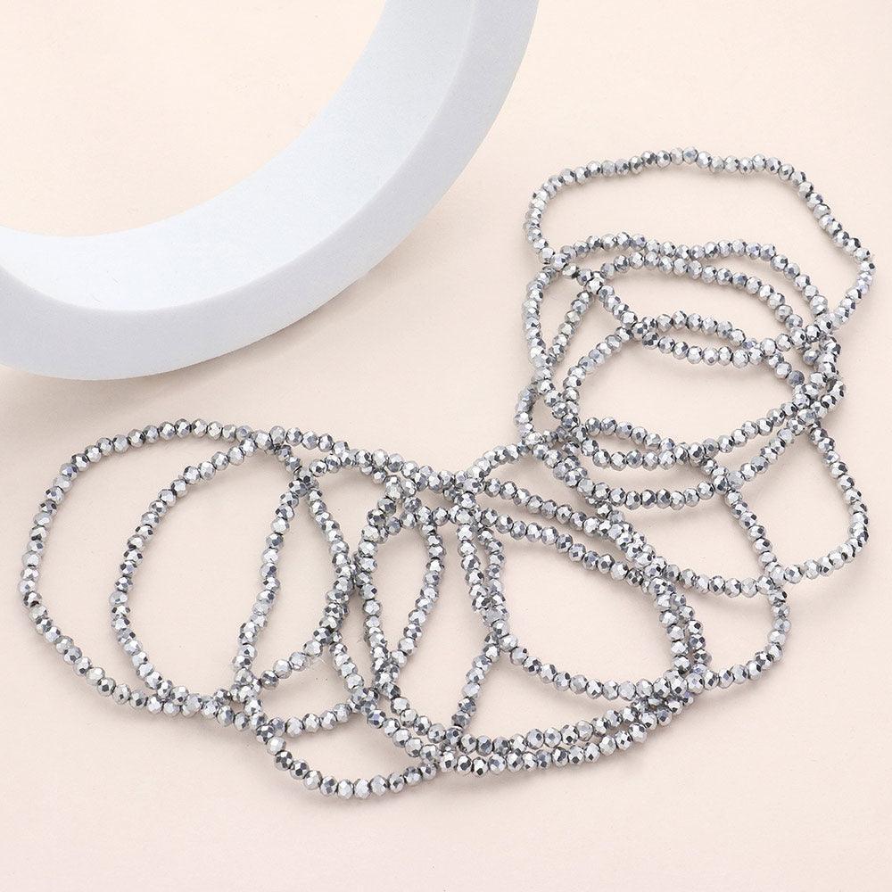 10PCS - Faceted Beaded Multi Layered Stretch Bracelets - Jewelry Store by Erik Rayo