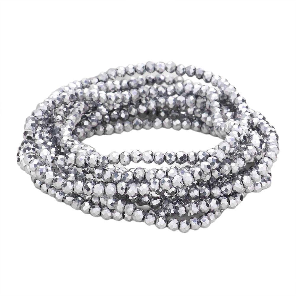 10PCS - Faceted Beaded Multi Layered Stretch Bracelets - Jewelry Store by Erik Rayo