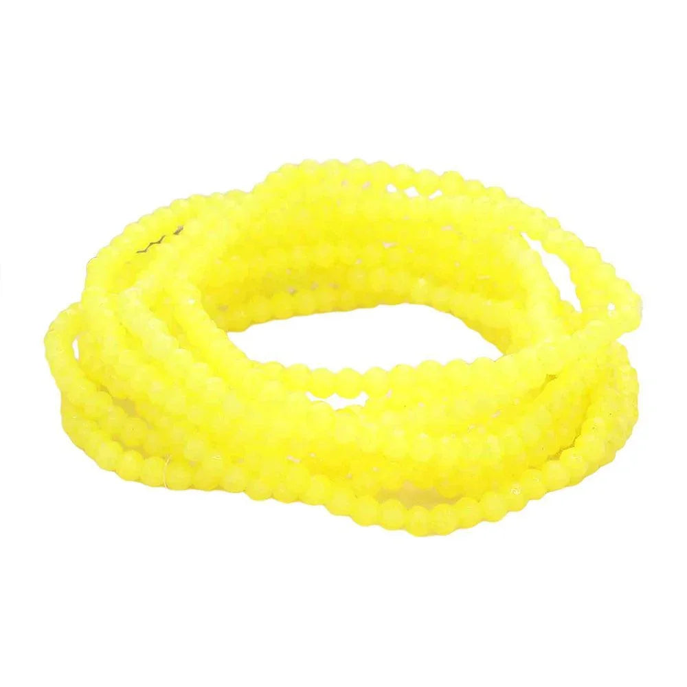 Yellow 10PCS - Faceted Beaded Multi Layered Stretch Bracelets - Jewelry Store by Erik Rayo