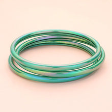 Load image into Gallery viewer, Green 3PCS - Metallic Multi Layered Bangle Bracelets
