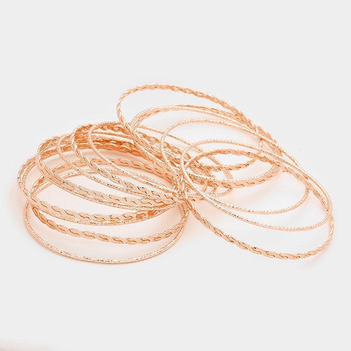 Rose Gold 15PCS Metal Bangle Bracelets - Jewelry Store by Erik Rayo