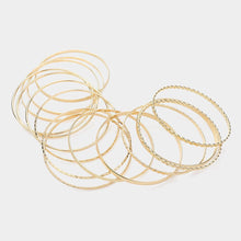 Load image into Gallery viewer, Gold 15PCS - Layered Multi Metal Bangle Bracelets
