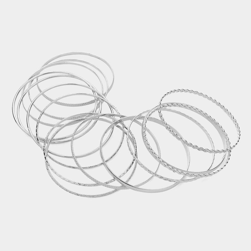 15PCS - Layered Multi Metal Bangle Bracelets - Jewelry Store by Erik Rayo