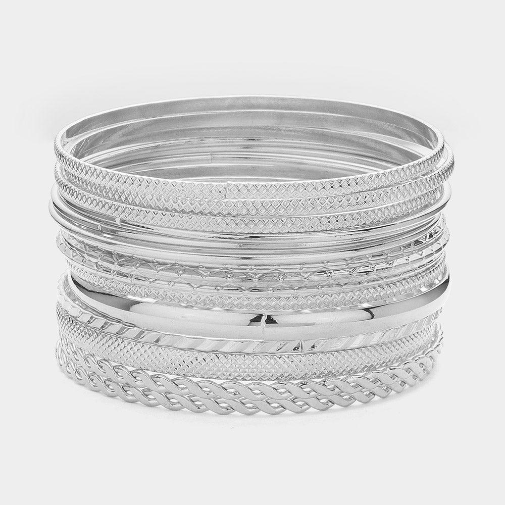 15PCS - Layered Multi Metal Bangle Bracelets - Jewelry Store by Erik Rayo