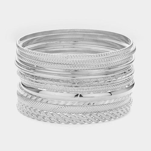 15PCS - Layered Multi Metal Bangle Bracelets - Jewelry Store by Erik Rayo