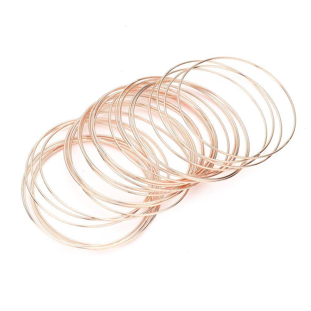 Rose Gold 30PCS Thin Metal Bangle Bracelets - Jewelry Store by Erik Rayo