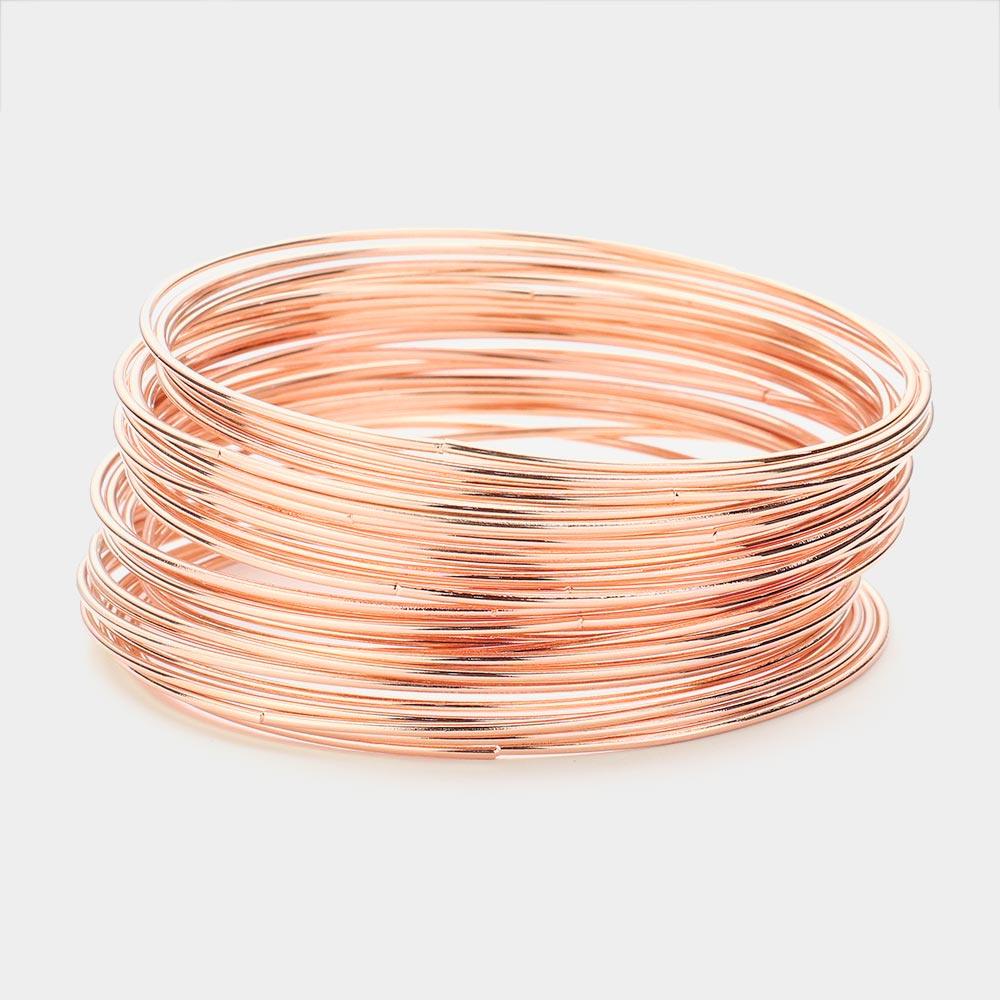 Rose Gold 30PCS  Thin Metal Bangle Bracelets